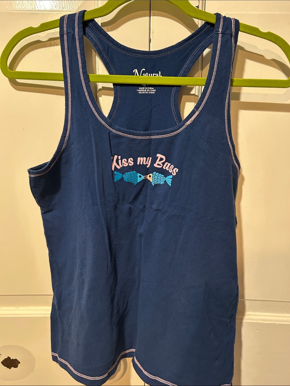 Natural Reflections Navy Tank with Pink and Teal Graphic